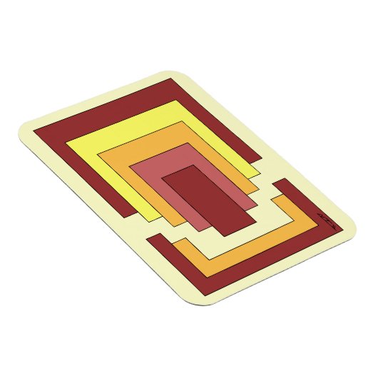 Rectangle Abstrakt Multicolor (70er Style) Magnet (Rechte Seite)