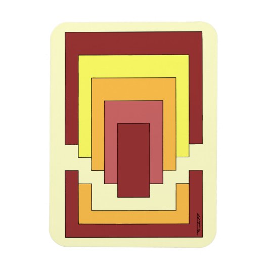 Rectangle Abstrakt Multicolor (70er Style) Magnet (Vertikal)