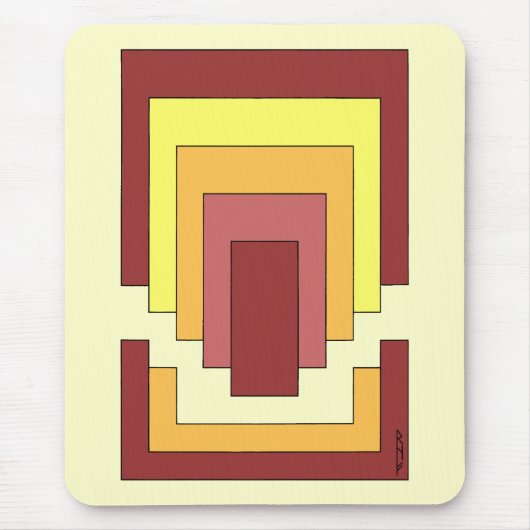 Rectangle Abstrakt Multicolor (70er Style) Mousepad (Vorne)