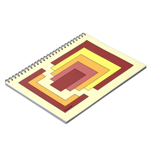 Rectangle Abstrakt Multicolor (70er Style) Notizblock (Linke Seite)