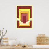 Rectangle Abstrakt Multicolor (70er Style) Poster (Küche)