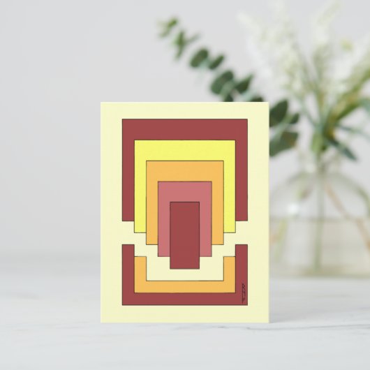 Rectangle Abstrakt Multicolor (70er Style) Postkarte (Stehend Vorderseite)