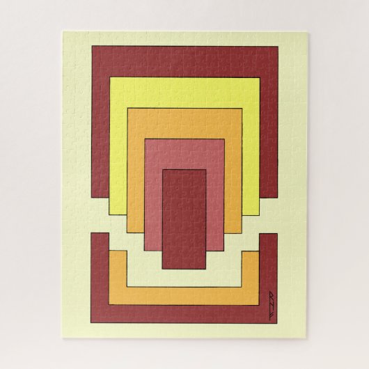 Rectangle Abstrakt Multicolor (70er Style) Puzzle (Vertikal)