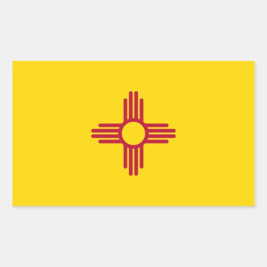 Rectangle Aufkleber mit Flag von New Mexico, USA. (Vorderseite)