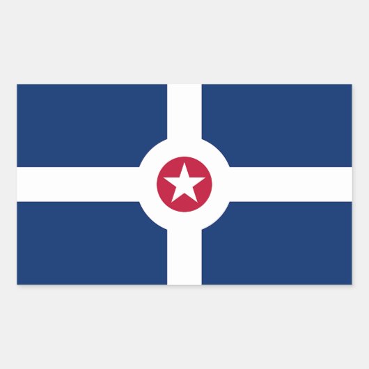 Rectangle Aufkleber mit Flagge Indianapolis, USA (Vorderseite)
