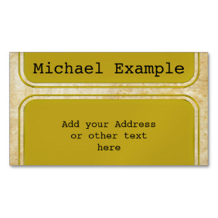 Rectangle Button Gold + Ihr Backg. Ideen Magnetische Visitenkarte