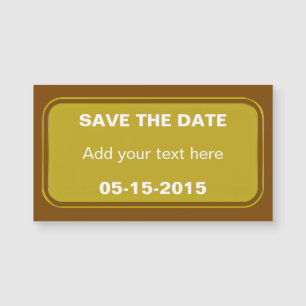 Rectangle Button Gold + Ihr Backg. Ideen Magnetkarte