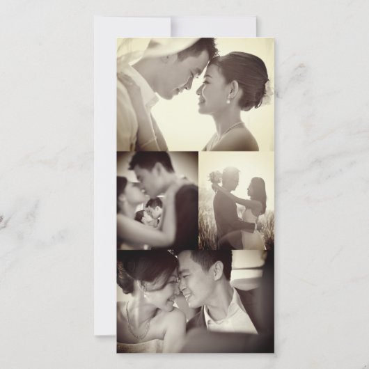 Rectangle Double Happiness Chinese Wedding Foto Dankeskarte (Rückseite)