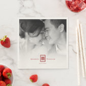 Rectangle Double Happiness Chinese Wedding Foto Serviette (Beispiel)
