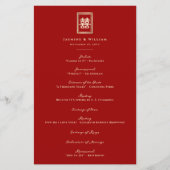 Rectangle Double Happiness Chinesisches Hochzeitsp (Vorderseite)