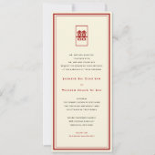Rectangle Double Happiness Einfache chinesische Ho Einladung (Vorderseite)