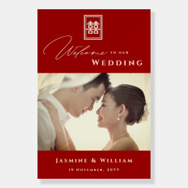 Rectangle Double Happiness Foto Chinesische Hochze