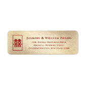 Rectangle Double Happiness Gold Chinese Wedding (Vorne)