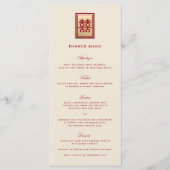 Rectangle Double Happiness Gold Chinese Wedding Menükarte (Vorderseite)