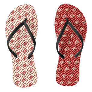 Rectangle Double Happiness Klassische chinesische Badesandalen
