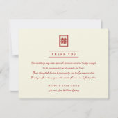 Rectangle Double Happiness Klassische chinesische  Dankeskarte (Vorderseite)