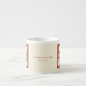 Rectangle Double Happiness Klassische chinesische  Espressotasse (Vorderseite)