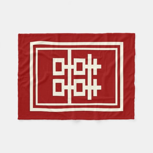 Rectangle Double Happiness Klassische chinesische  Fleecedecke (Vorderseite (Horizontal))