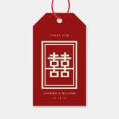 Rectangle Double Happiness Klassische chinesische Geschenkanhänger (Vorderseite)