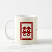 Rectangle Double Happiness Klassische chinesische  Kaffeetasse (Links)