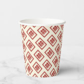 Rectangle Double Happiness Klassische chinesische Pappbecher (Rückseite)