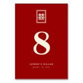 Rectangle Double Happiness Klassische chinesische  Tischnummer (Vorderseite)