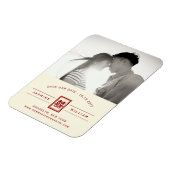 Rectangle Double Happy Chinese Save the Date Magnet (Linke Seite)