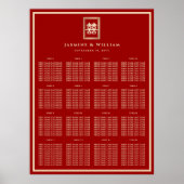 Rectangle Double Xi Chinese Wedding Chart Poster (Vorne)