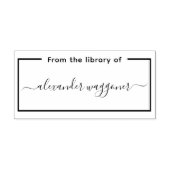 Rectangle Frame “From the library of” Calligraphy Permastempel (Design)