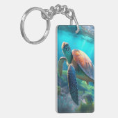 Rectangle Keychain with Your Custom Photo on Both Schlüsselanhänger (Vorderseite links)