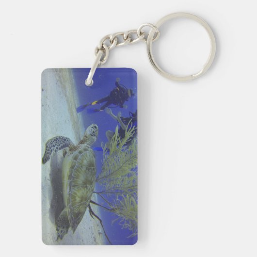 Rectangle Keychain with Your Custom Photo on Both Schlüsselanhänger (Rückseite)