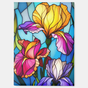 Rectangle Magnet mit verklebter Iris-Blume