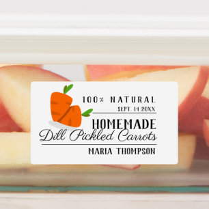 Rectangle Modernes Canning Label gepickte Karotte Etiketten