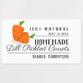 Rectangle Modernes Canning Label gepickte Karotte Etiketten (Design 1)