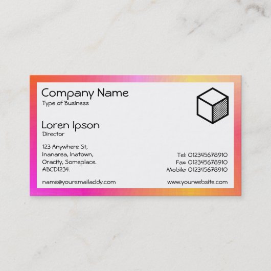 Rectangle - Orange und Magenta Mist Visitenkarte (Vorderseite)