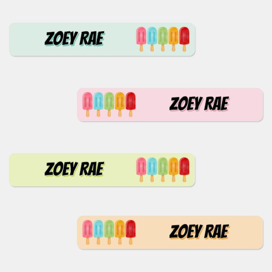 Rectangle Popsicle School Name Labels Etiketten (Gruppe)
