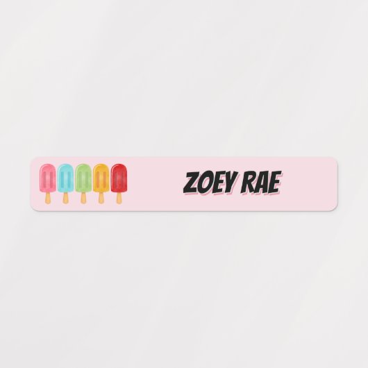 Rectangle Popsicle School Name Labels Etiketten (Design 2)