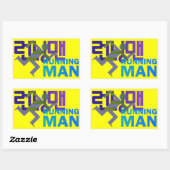 Rectangle Running Man Sticker (Blatt)