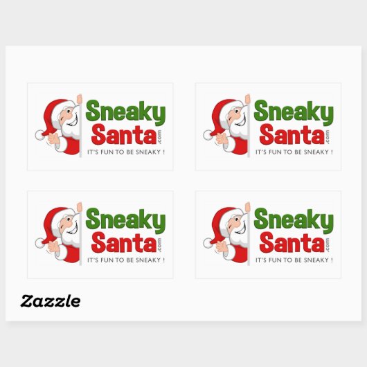 Rectangle Sneaky Santa Stickers (Blatt)
