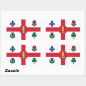 Rectangle sticker with Flag of Montreal, Canada (Blatt)