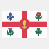 Rectangle sticker with Flag of Montreal, Canada (Vorderseite)