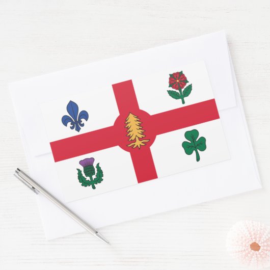 Rectangle sticker with Flag of Montreal, Canada (Umschlag)