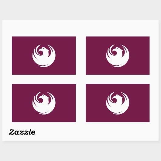Rectangle sticker with Flag of Phoenix City, USA (Blatt)