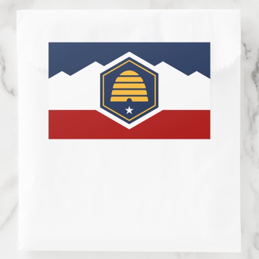 Rectangle sticker with Flag of Utah, USA (Tasche)
