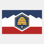 Rectangle sticker with Flag of Utah, USA (Vorderseite)