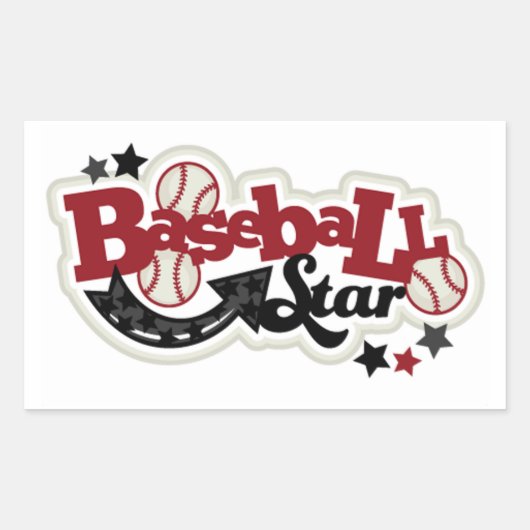 Rectangle Stickers/Baseball Star Rechteckiger Aufkleber (Vorderseite)