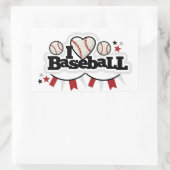 Rectangle Stickers/I-Liebe Baseball Rechteckiger Aufkleber (Tasche)