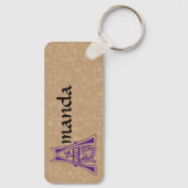 Rectangular Botanical Decorative Capital A Schlüsselanhänger (Rückseite)