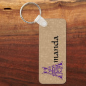 Rectangular Botanical Decorative Capital A Schlüsselanhänger (Vorderseite)