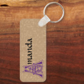 Rectangular Botanical Decorative Capital A Schlüsselanhänger (Rückseite)